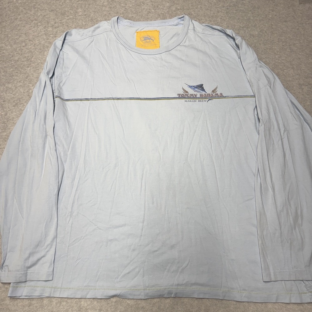 Tommy Bahama Shirt Mens 2XL Blue Marlin Brew Limited Edition Long Sleeve Graphic